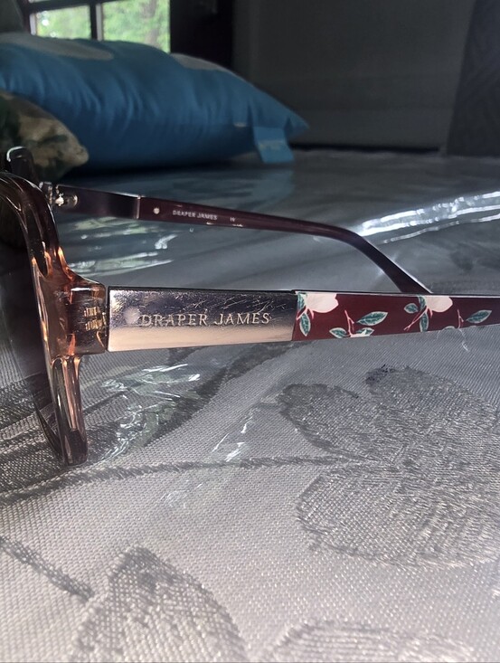 Draper James Pink Frame Sunglasses with Purple Lenses